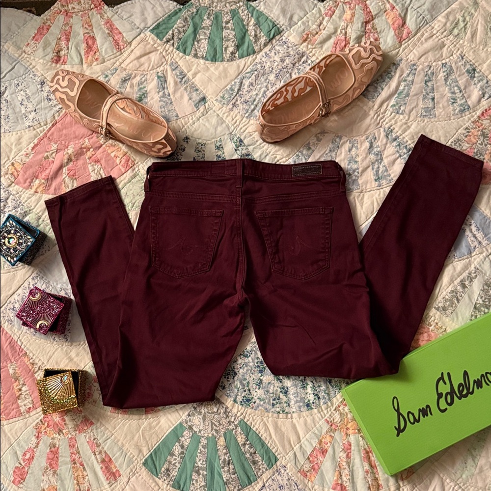 AG Adriano Goldschmied Burgundy 27R Jeans